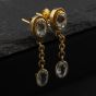Second Hand Yellow Gold Aquamarine & Cubic Zirconia Jewellery Set - Dropper Earrings & Pendant With 14 Inch Trace Chain 41143347