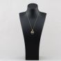 Second Hand 9ct Yellow Gold Diamond Set Oval Engraved Locket Pendant & 18 Inch Curb Chain 41143350