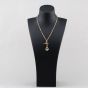 Second Hand Vintage Rose Gold Multi Stone Double Albert & Swivel Charm T-Bar Pendant & 18 Inch Curb Chain 41143354