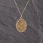 Second Hand 9ct Yellow Gold Oval St Christopher Pendant & 18 Inch Curb Chain 41143357