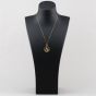Second Hand 9ct Yellow Gold Round St Christopher Pendant & 18 Inch Curb Chain 41143359