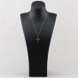 Second Hand 9ct Yellow Gold Patterned Cross Pendant & 18 Inch Curb Chain 41143362