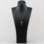 Second Hand 18ct Yellow Gold Patterned Cross Pendant & 18 Inch Curb Chain 41143363