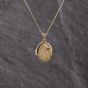 Second Hand 9ct Yellow Gold Oval Daughter Locket Pendant & 18 Inch Curb Chain 41143364