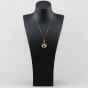 Second Hand 9ct Yellow Gold Swivel Oval Engraved Locket Pendant & 18 Inch Curb Chain 41143366