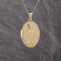 Second Hand 9ct Yellow Gold Oval Celtic Design Locket Pendant & 18 Inch Curb Chain 41143367