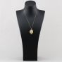Second Hand 9ct Yellow Gold Oval Celtic Design Locket Pendant & 18 Inch Curb Chain 41143367