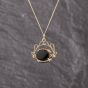 Second Hand Yellow Gold Multi Stone Swivel Pendant & 18 Inch Curb Chain 41143369