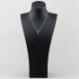 Second Hand 9ct Yellow Gold Ruby & Opal V Shape Pendant & 16 Inch Belcher Chain 41143374