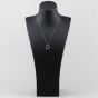 Second Hand Yellow Gold Cubic Zirconia Open Heart Pendant & 18 Inch Curb Chain 41143376