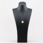 Second Hand 9ct Yellow Gold Circular Faceted Edge St Christopher Pendant & 18 Inch Prince Of Wales Chain 41143385