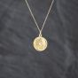 Second Hand 9ct Yellow Gold Small Circlular St Christopher Pendant & 18 Inch Prince Of Wales Chain 41143389