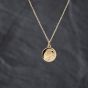 Second Hand 9ct Yellow Gold Small Circular Foliate Engraved Locket Pendant & 18 Inch Prince Of Wales Chain 41143391