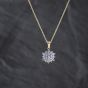 Second Hand 9ct Yellow Gold Amethyst Cluster Pendant & 18 Inch Prince Of Wales Chain 41143408