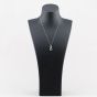 Second Hand 9ct White Gold Sapphire Pear Shaped Dropper Pendant & 18 Inch Prince Of Wales Chain 41143409