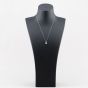 Second Hand 9ct White Gold Blue Topaz & Diamond Circular Halo Cluster Pendant & 18 Inch Prince Of Wales Chain 41143413