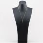 Second Hand 9ct Yellow Gold Sapphire Double Sided Cross Pendant & 18 Inch Curb Chain 41143427