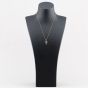 Second Hand 9ct Yellow Gold Cubic Zirconia Claw Set Cross Pendant & 18 Inch Curb Chain 41143429