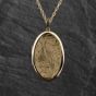Second Hand Vintage 9ct Yellow Gold Large Hand Engraved Oval Locket Pendant & 24 Inch Prince Of Wales Chain 41143437