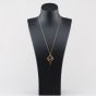 Second Hand 9ct Yellow Gold Amethyst Open Work Gemstone Pendant & 21 Inch Curb Chain 41143439
