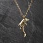 Second Hand 9ct Yellow Gold Cubic Zirconia Dolphin Gemstone Pendant & 19 Inch Belcher Chain 41143440