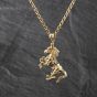 Second Hand 9ct Yellow Gold Cubic Zirconia Horse Gemstone Pendant & 22 Inch Belcher Chain 41143441