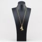 Second Hand 9ct Yellow Gold Cubic Zirconia Horse Gemstone Pendant & 22 Inch Belcher Chain 41143441