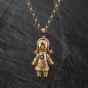 Second Hand 9ct Yellow Gold Cubic Zirconia Ragdoll Gemstone Pendant & 26 Inch Belcher Chain 41143442
