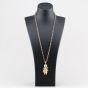 Second Hand 9ct Yellow Gold Cubic Zirconia Ragdoll Gemstone Pendant & 26 Inch Belcher Chain 41143442