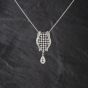 Second Hand 14ct White Gold 2.00ct Diamond Dropper Pendant & 18 Inch Spiga Chain 41143451
