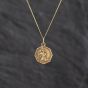Second Hand 9ct Yellow Gold Octagonal St Christopher Pendant & 18 Inch Curb Chain 41143458