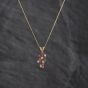 Second Hand Yellow Gold Ruby & 0.05ct Diamond Fancy Pendant & 18 Inch Curb Chain 41143459