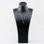 Second Hand 9ct Yellow Gold Patterned Cross Pendant & 18 Inch Curb Chain 41143462