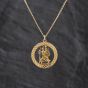 Second Hand 9ct Yellow Gold Openwork St Christopher Pendant & 18 Inch Curb Chain 41143463