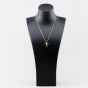 Second Hand 9ct Yellow Gold Cubic Zirconia Set Cross Pendant & 16 Inch Curb Chain 41143464