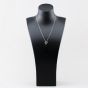 Second Hand 9ct White Gold Cubic Zirconia Set Double Heart Pendant & 18 Inch Curb Chain 41143475