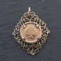 Second Hand Yellow Gold Diamond 2000 Queen Elizabeth Half Sovereign Loose Pendant 41143479