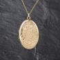 Second Hand Vintage 9ct Yellow Gold Hand Engraved Large Oval Locket Pendant & 20 Inch Prince Of Wales Chain 41143485