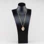 Second Hand 9ct Yellow Gold Large Oval Locket Pendant & 22 Inch Foxtail Chain 41143498