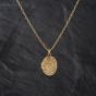 Second Hand 9ct Yellow Gold Oval Patterned Locket Pendant & 18 Inch Prince Of Wales Chain 41143499