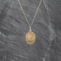 Second Hand 9ct Yellow Gold Oval St Christopher Pendant & 18 Inch Curb Chain 41143513