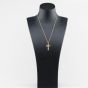 Second Hand 9ct Yellow Gold Hand Engraved Cross Pendant & 19 Inch Trace Chain 41143522