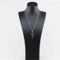 Second Hand 9ct Yellow Gold Hand Engraved Cross Pendant & 20 Inch Belcher Chain 41143526