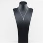 Second Hand White Gold 0.25ct Brilliant Cut Diamond Channel Set Cross Pendant & 16 Inch Curb Chain 41143527