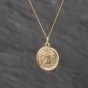 Second Hand 9ct Yellow Gold St Christopher Pendant & 18 Inch Curb Chain 41143538