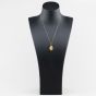 Second Hand 9ct Yellow Gold Oval Scollp St Christopher Pendant & 18 Inch Curb Chain 41143542