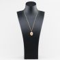 Second Hand 9ct Yellow Gold Patterned Oval Locket Pendant & 20 Inch Prince Of Wales Chain 41143555