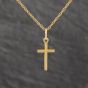 Second Hand 9ct Yellow Gold Plain Cross Pendant & 22 Inch Prince Of Wales Chain 41143556