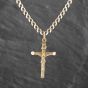 Second Hand 9ct Yellow Gold Cruxifix Cross Pendant & 19 Inch Curb Chain 41143560