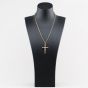 Second Hand 9ct Yellow Gold Cruxifix Cross Pendant & 19 Inch Belcher Chain 41143562